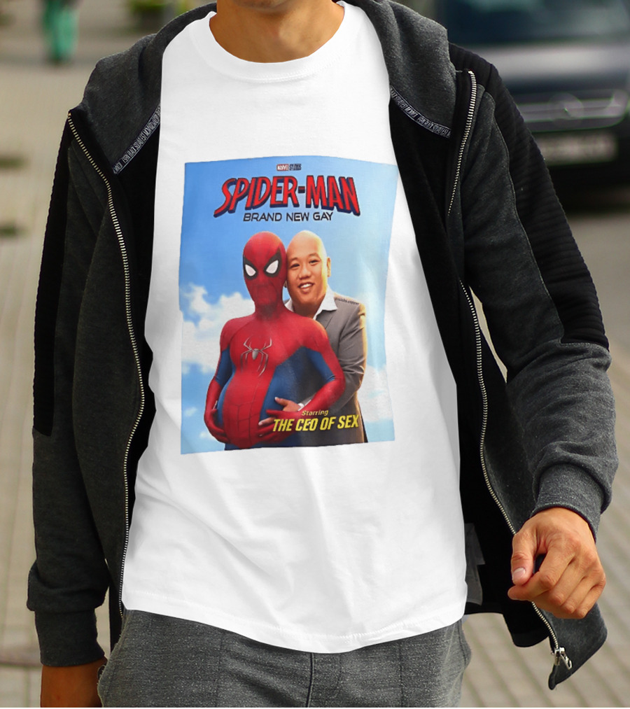 Spider Man Brand New Gay Starring The CEO Of Sex Marvel Studios T-Shirt