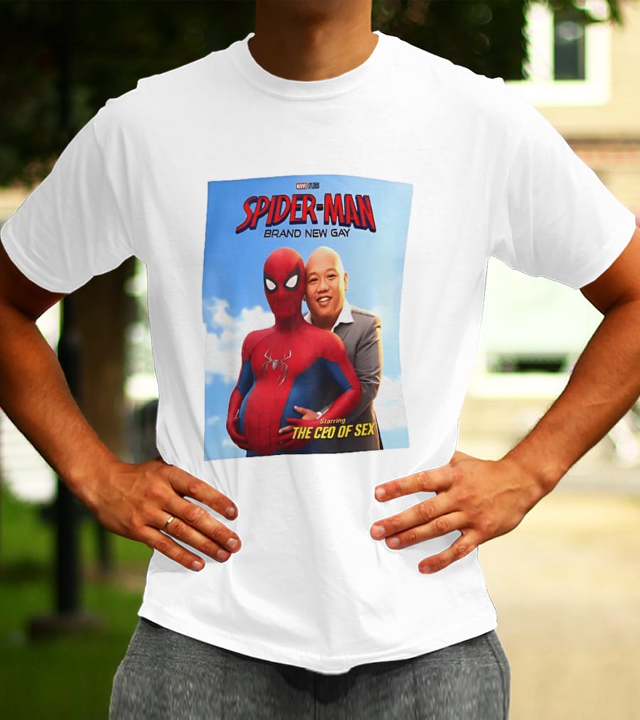 Spider Man Brand New Gay Starring The CEO Of Sex Marvel Studios T-Shirt