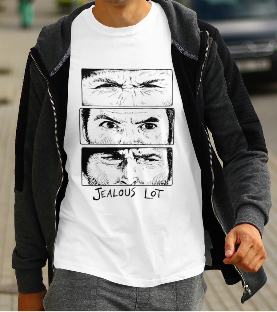 Jealous Lot Eyes Drawing Three Panels T-Shirt