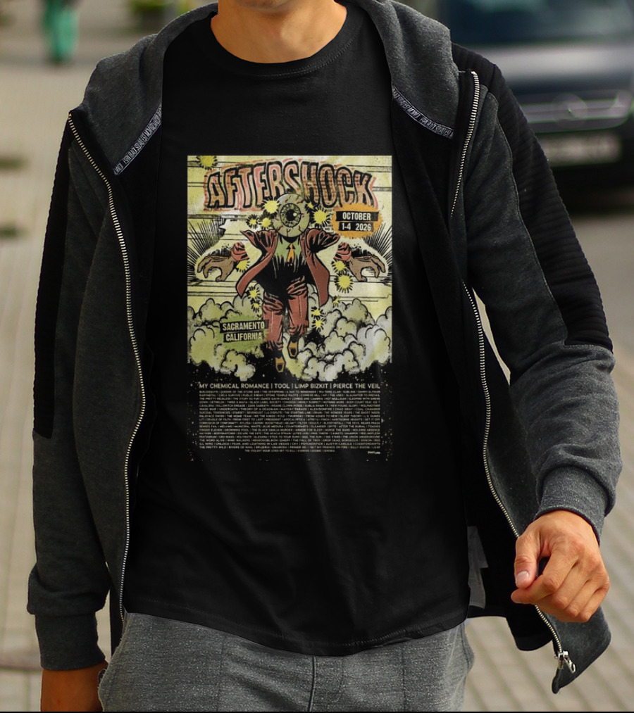 Aftershock Festival Sacramento California October 1 4 2026 My Chemical Romance Tool Limp Bizkit Pierce The Veil T-Shirt
