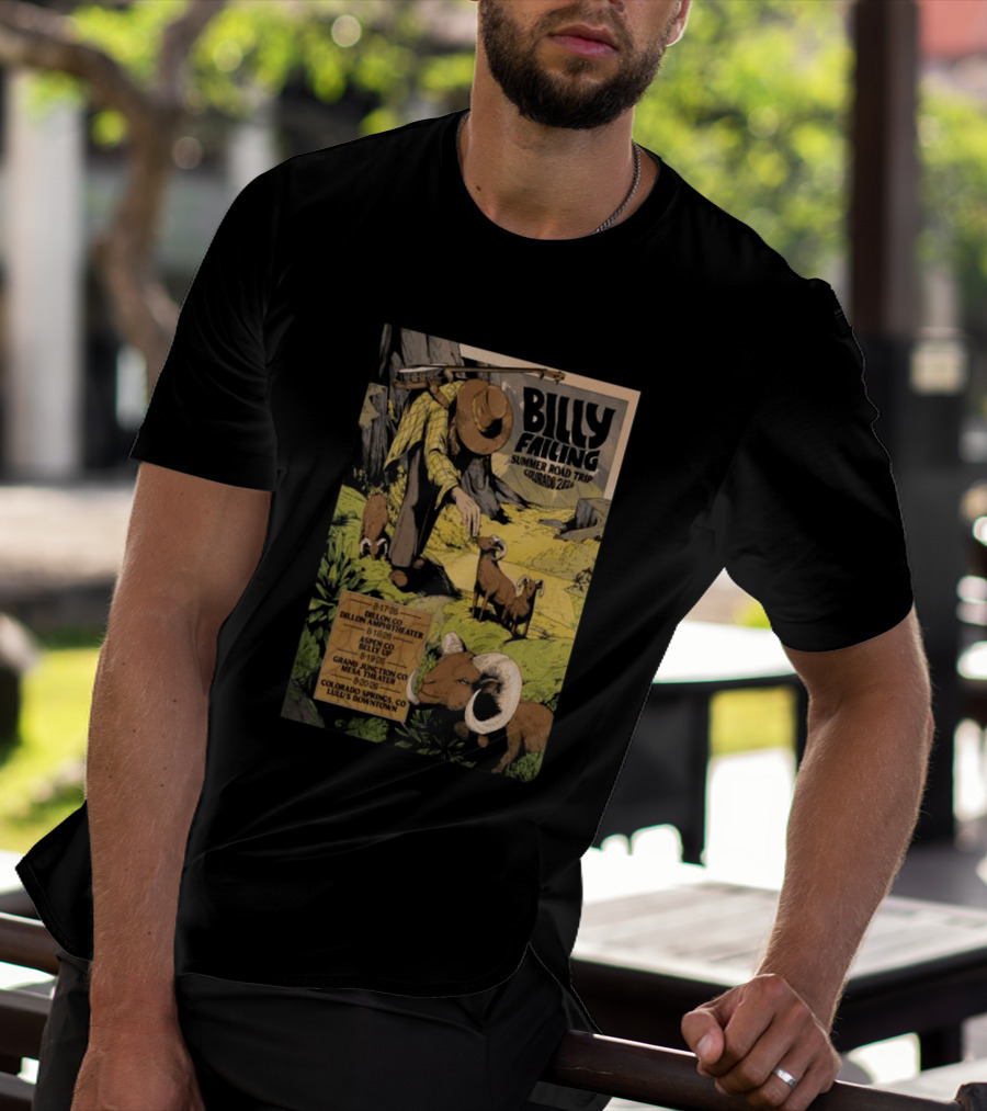 Billy Failing Summer Road Trip Colorado 2026 Grand Junction Lulu's Downtown Meadow Park Theater Dillon Amphitheater T-Shirt