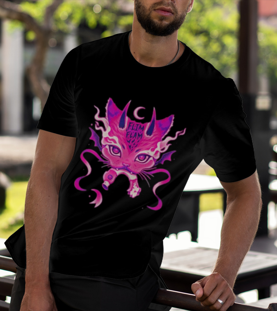 Flim Flam Flamingo DevilCat Fantasy T-Shirt