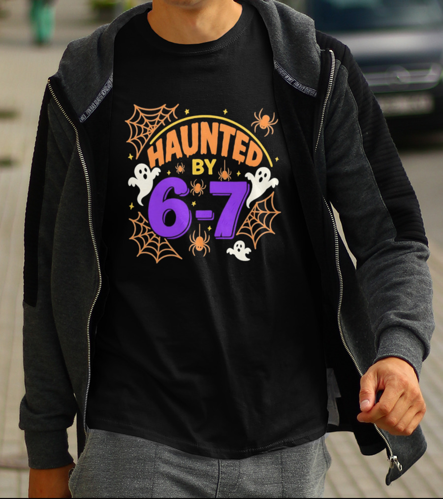 Haunted By 6 7 Ghosts Spiders And Webs Halloween T-Shirt