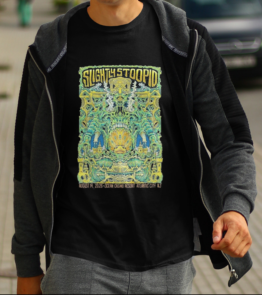 Slightly Stoopid August 14 2026 Ocean Casino Resort Atlantic City NJ Psychedelic Event T-Shirt