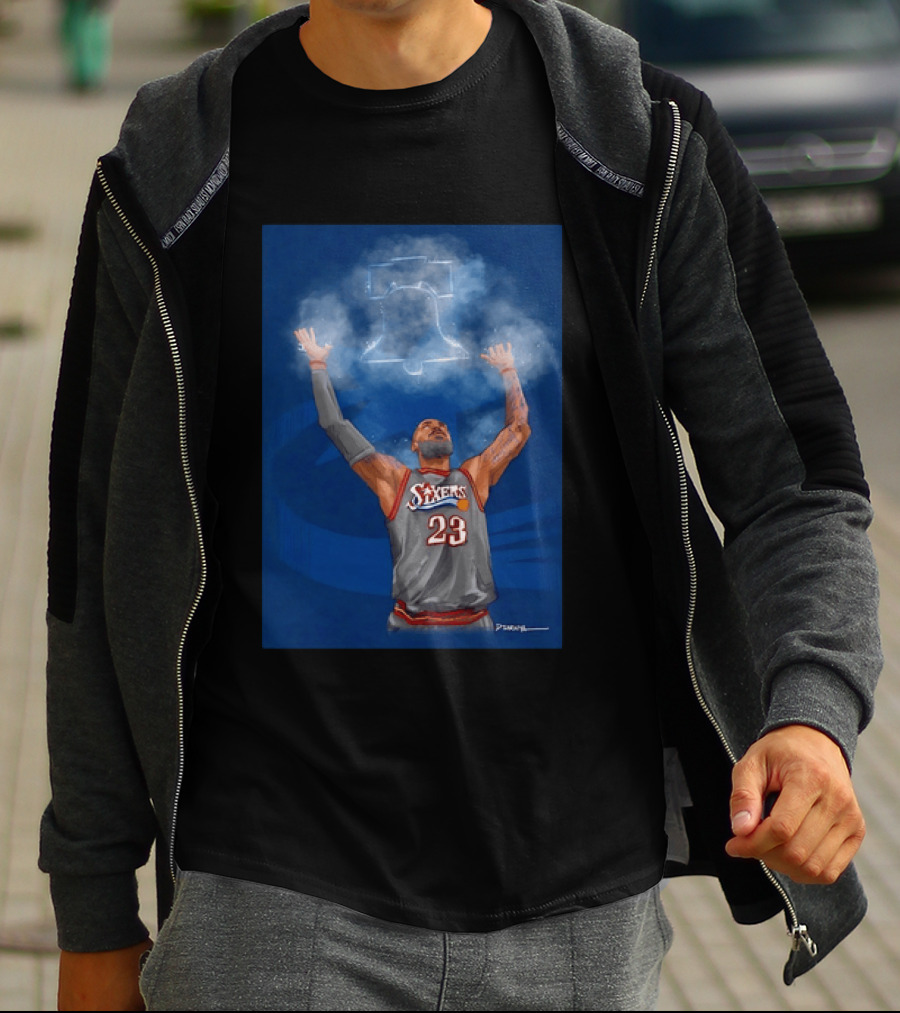 LeBron James Philadelphia 76ers 23 Liberty Bell Jersey T-Shirt