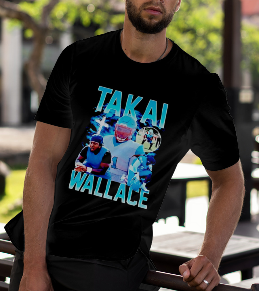 Takai Wallace Football Athlete Sports Action Collage T-Shirt