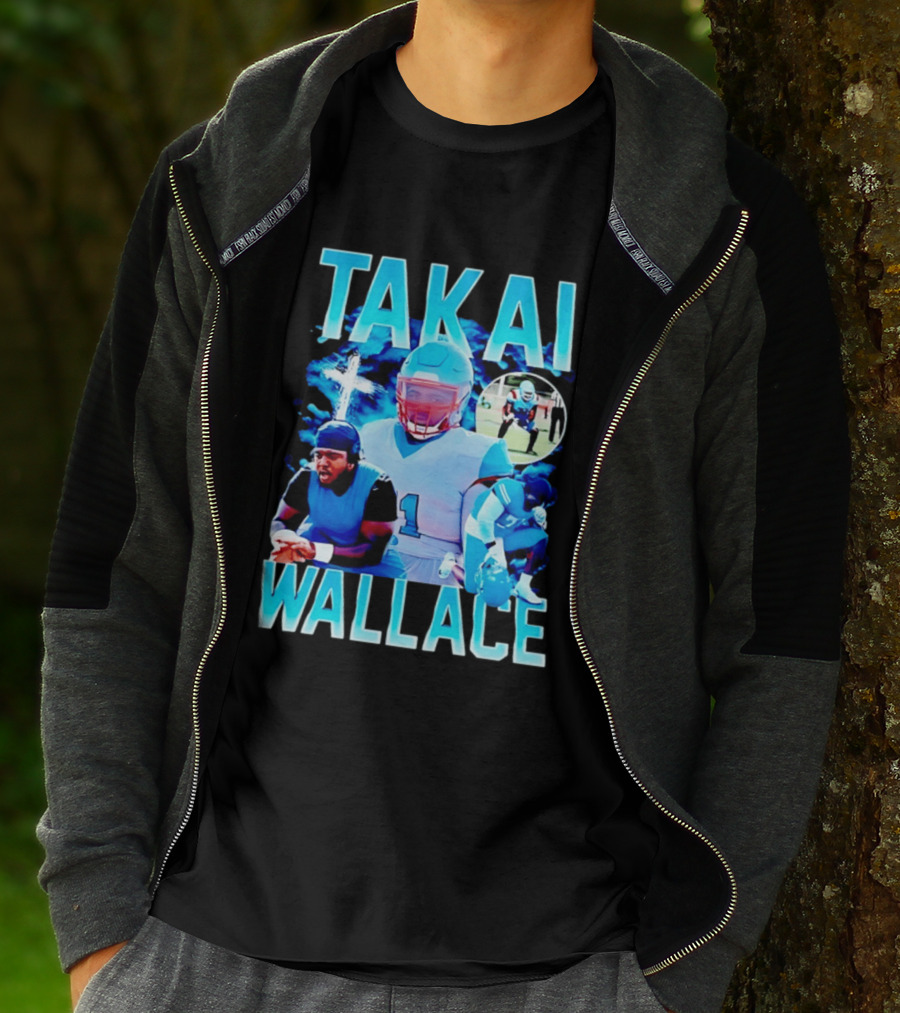 Takai Wallace Football Athlete Sports Action Collage T-Shirt