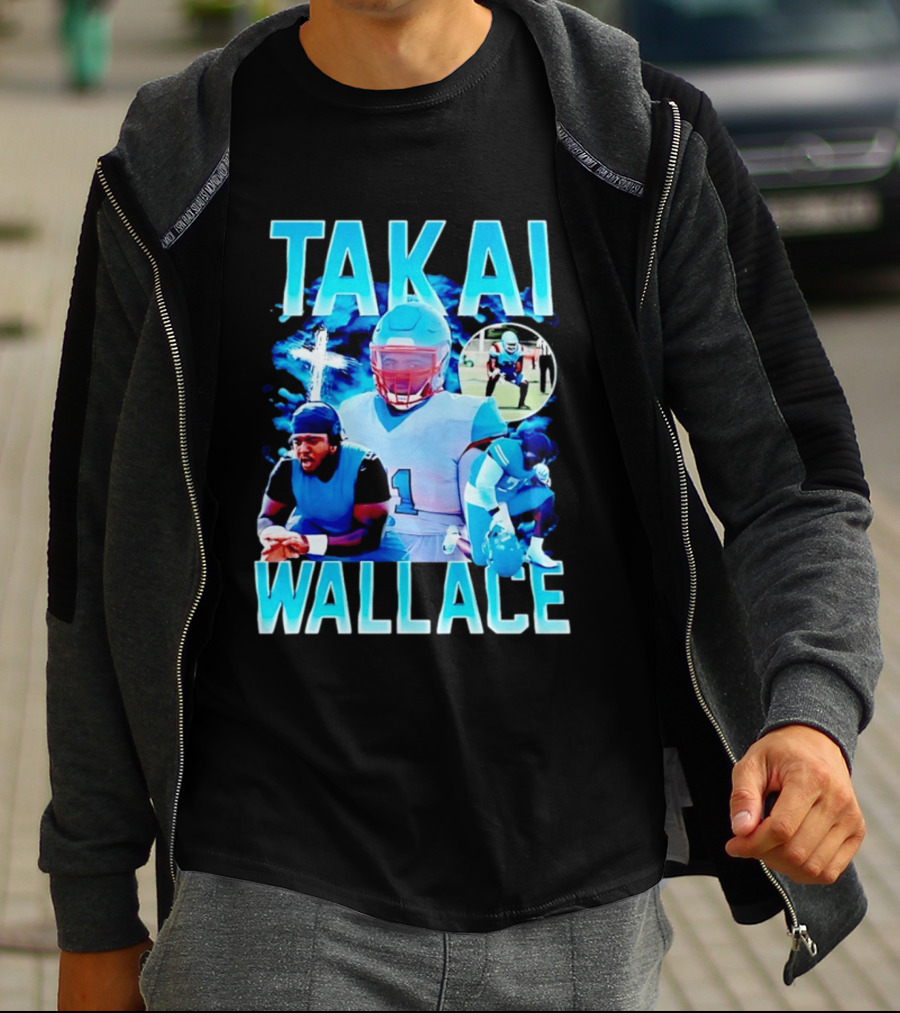 Takai Wallace Football Athlete Sports Action Collage T-Shirt