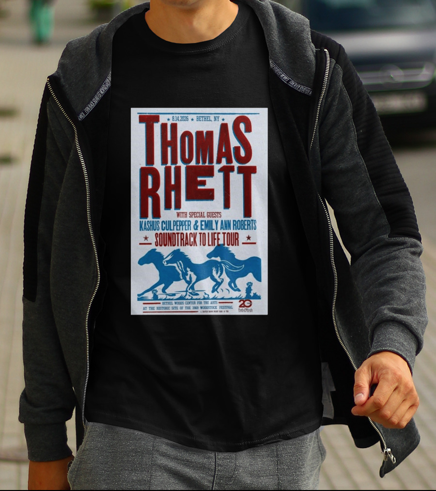 Thomas Rhett Bethel NY 2026 Soundtrack To Life Tour Kashus Culpepper Emily Ann Roberts T-Shirt