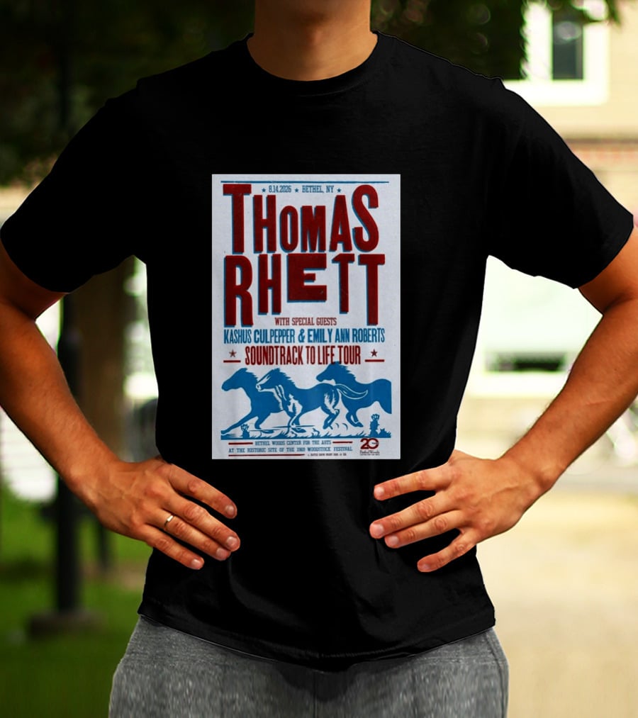 Thomas Rhett Bethel NY 2026 Soundtrack To Life Tour Kashus Culpepper Emily Ann Roberts T-Shirt