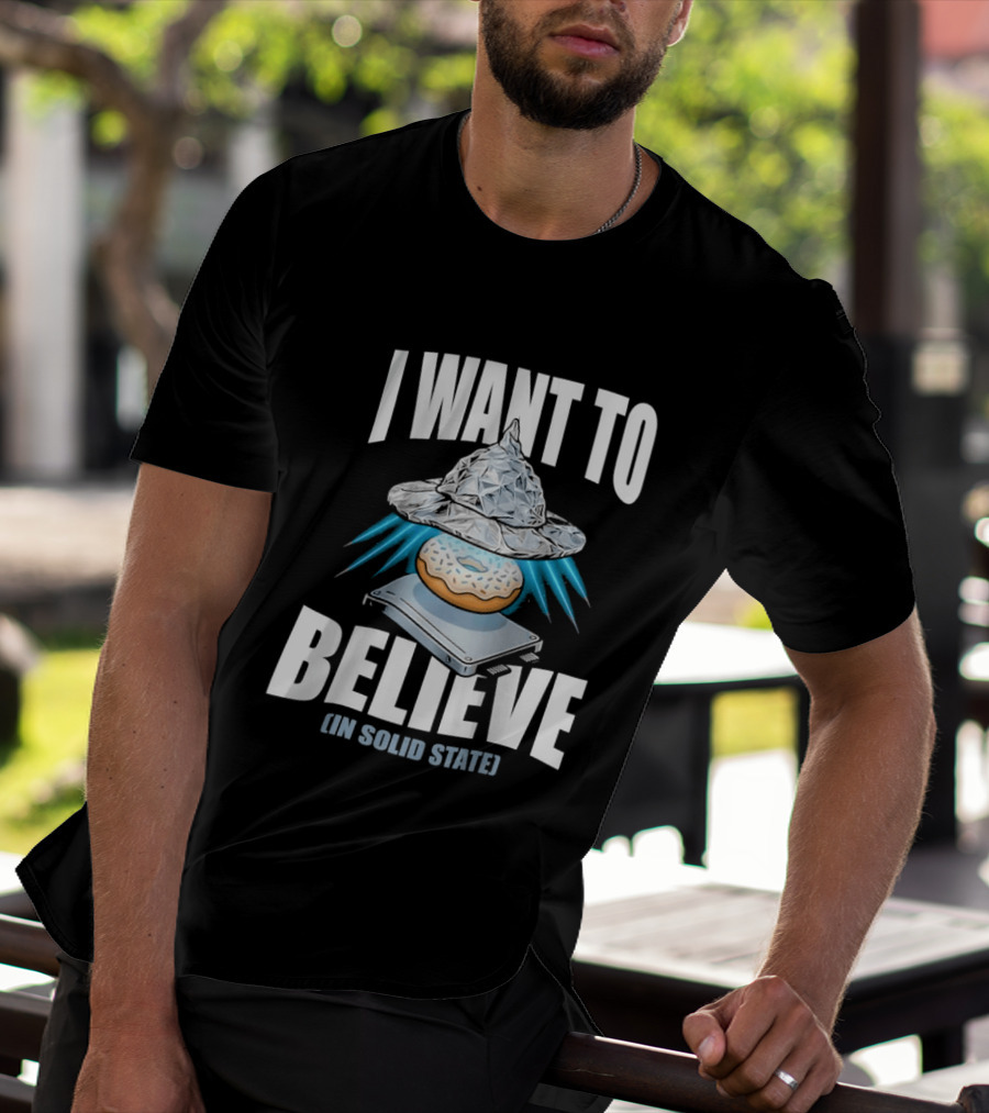 I Want To Believe UFO Donut In Solid State T-Shirt