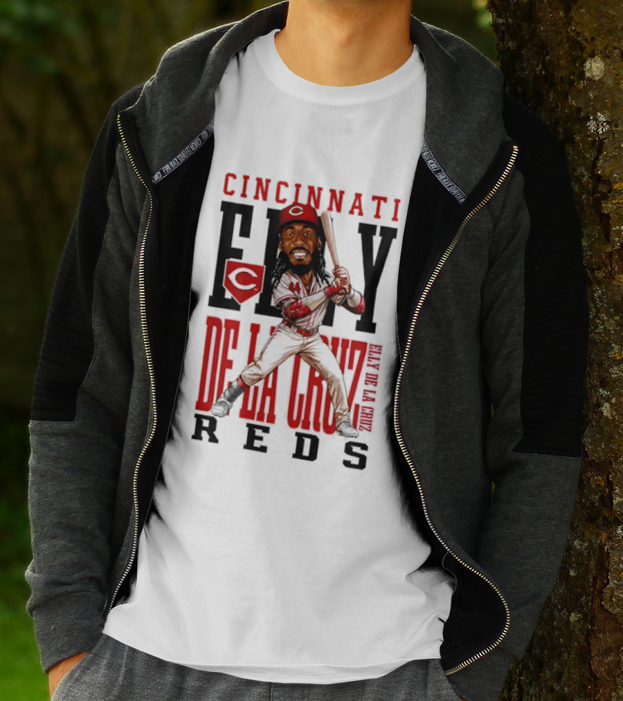 Cincinnati Reds Elly De La Cruz Baseball Caricature T-Shirt