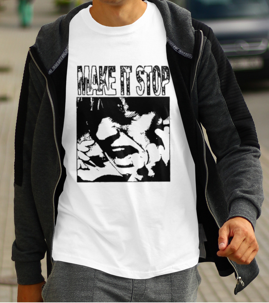 Make It Stop Scream Distress Anxiety Black And White T-Shirt