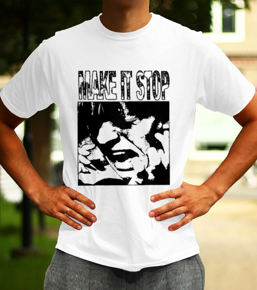 Make It Stop Scream Distress Anxiety Black And White T-Shirt