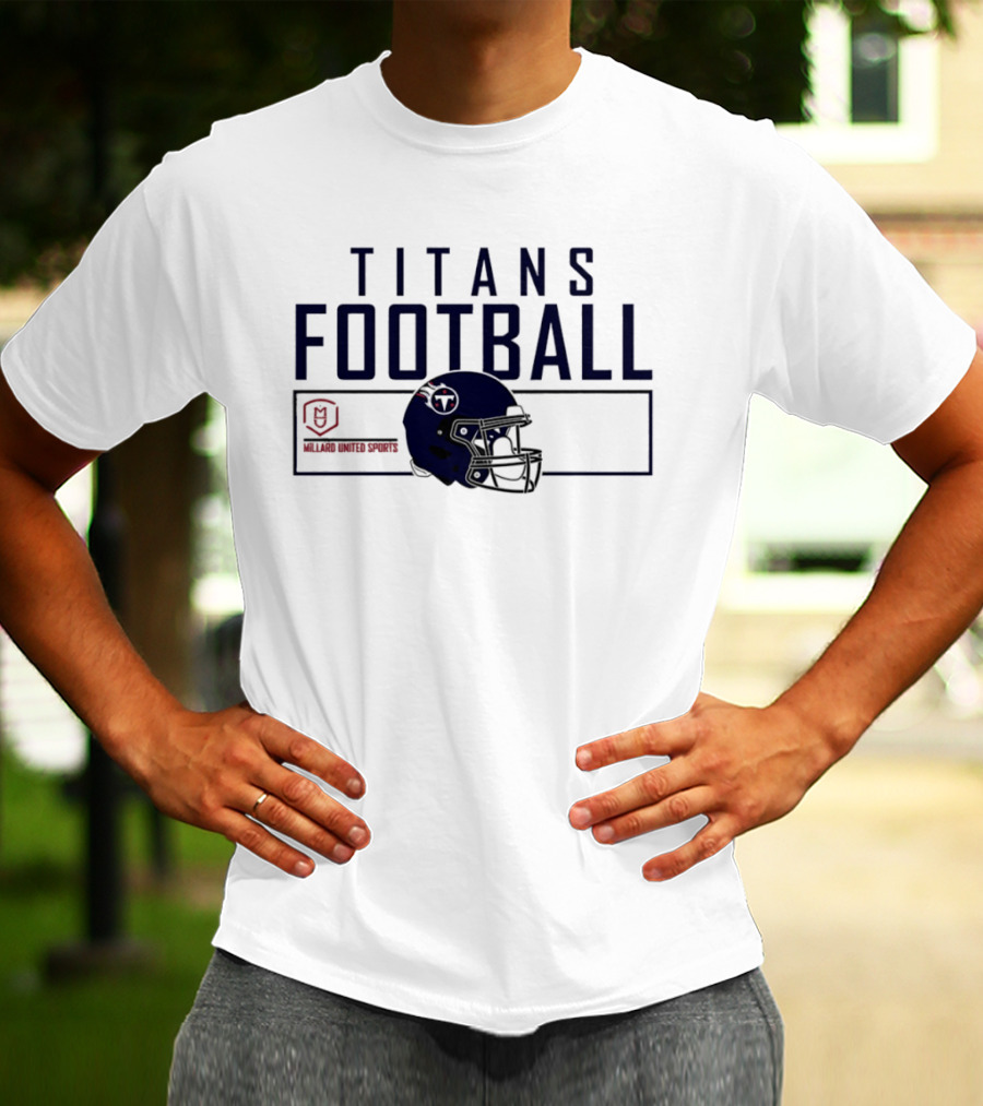Millard United Sports Titans Football Helmet T-Shirt
