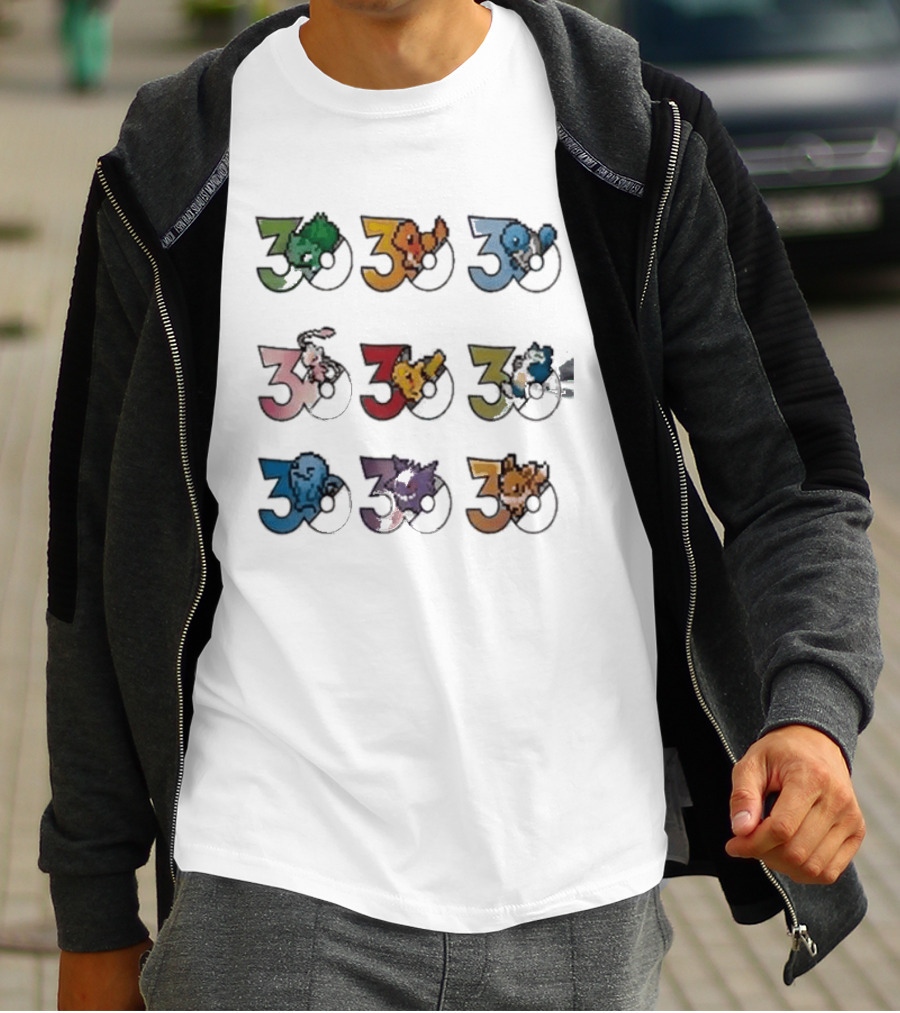 Uniqlo Pokemon Pixel 8 Bit 30th Anniversary T-Shirt