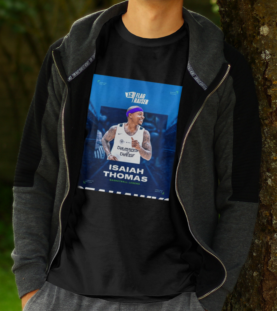 Isaiah Thomas 12 Flag Raiser Champions Of Change Basketball Legend T-Shirt