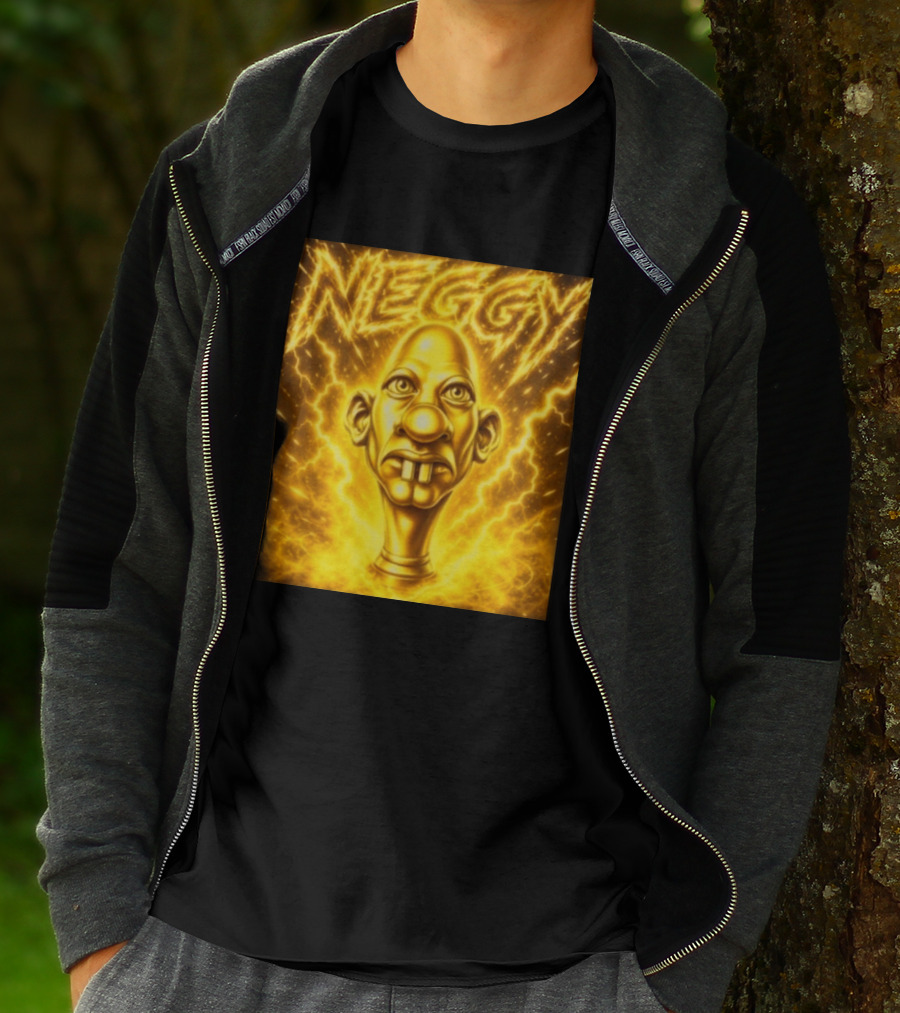 NEGGY Electric Manny Golden Lightning Face T-Shirt