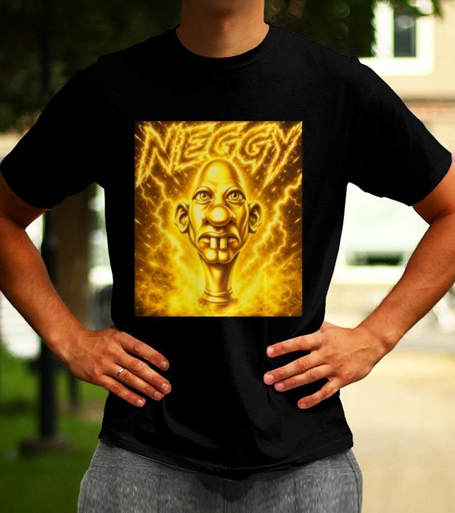 NEGGY Electric Manny Golden Lightning Face T-Shirt