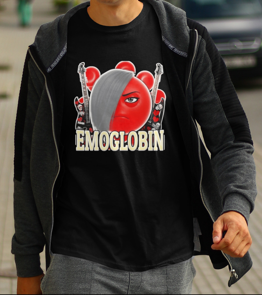 EMOGLOBIN Goblin Emoji With Emo Guitar T-Shirt