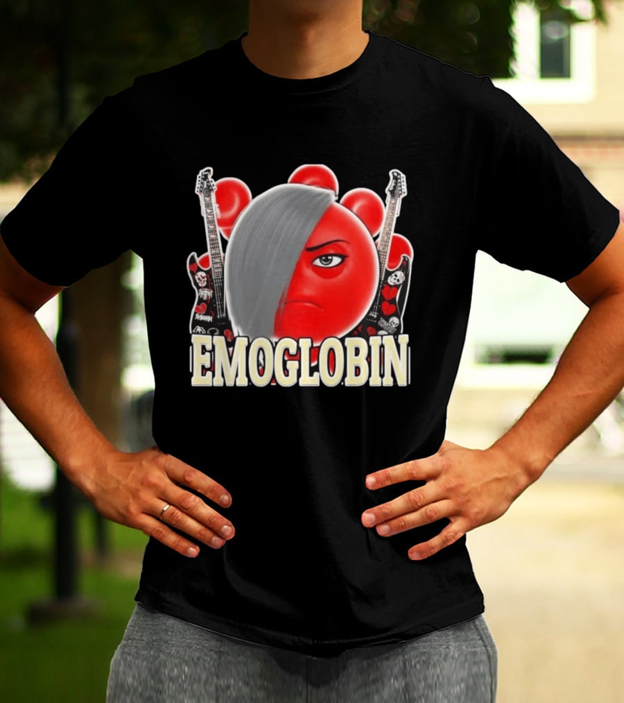 EMOGLOBIN Goblin Emoji With Emo Guitar T-Shirt