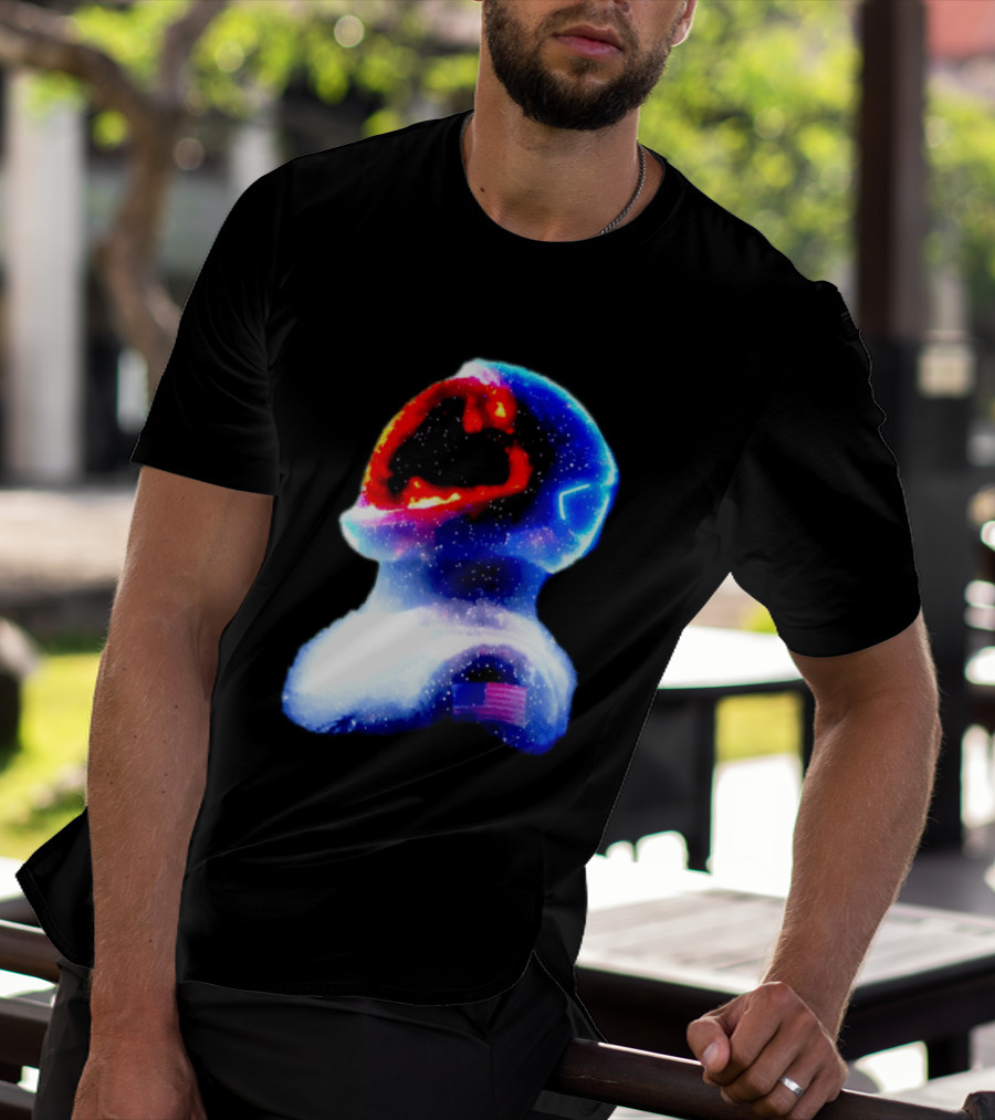 Galaxy Astronaut With American Flag Space Cosmic Adventure T-Shirt