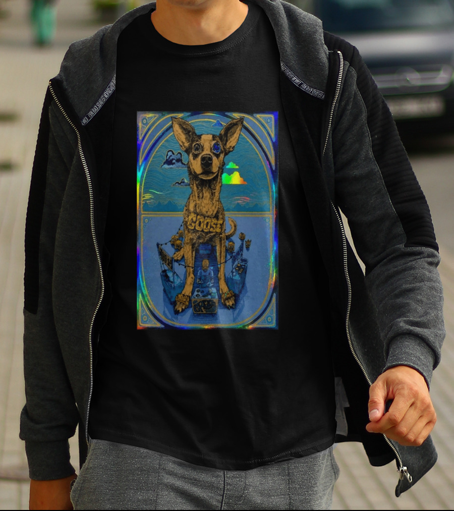 Goose Greek Theatre 08 14 2026 Exclusive Dog Art Holographic T-Shirt