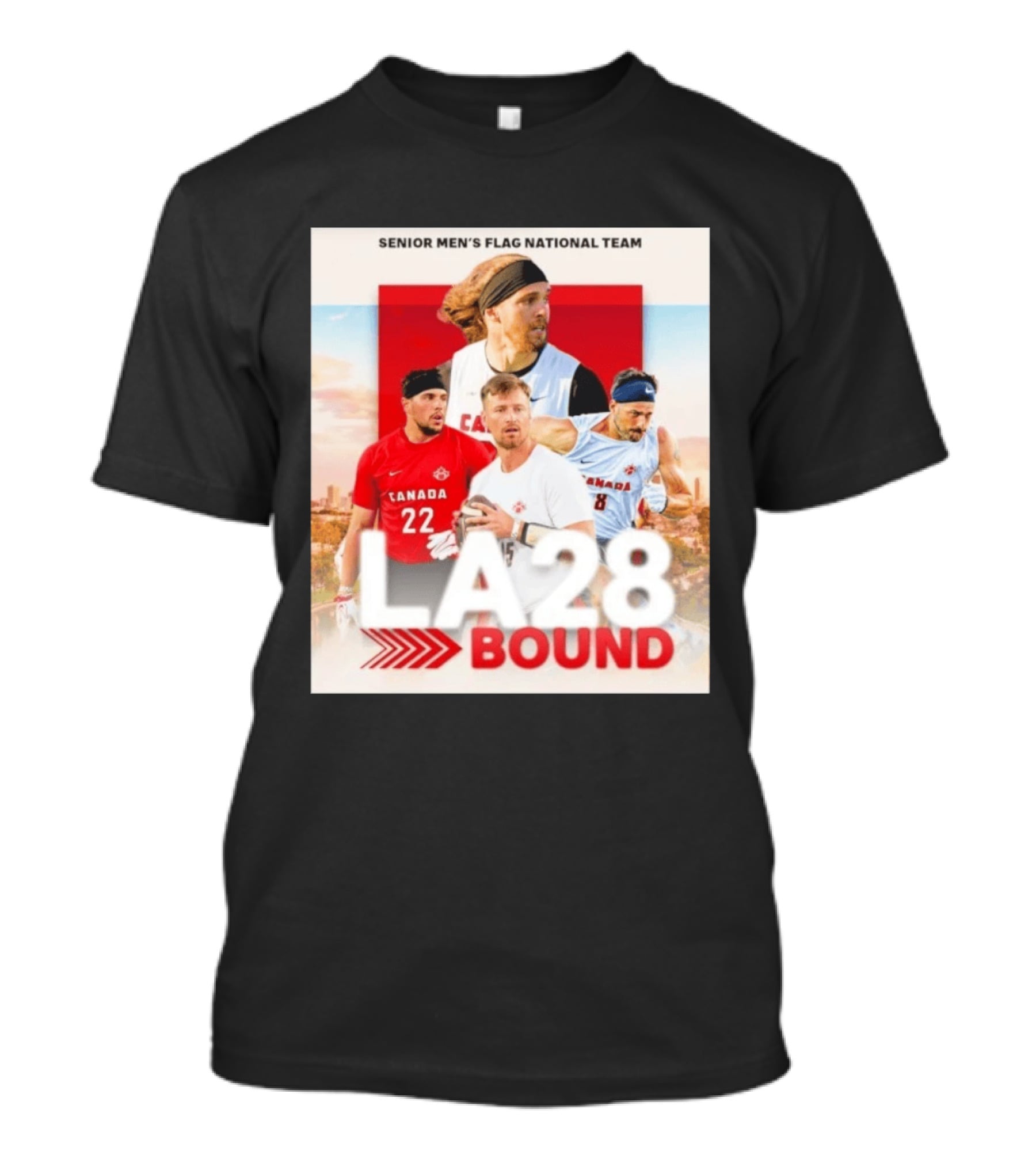 Senior Men's Flag National Team Canada LA28 Bound Canada Football Team Players T-Shirt