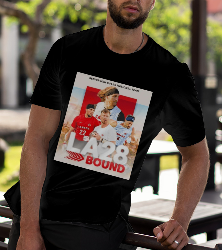 Senior Men's Flag National Team Canada LA28 Bound Canada Football Team Players T-Shirt