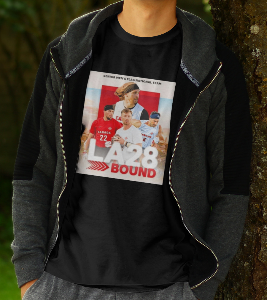 Senior Men's Flag National Team Canada LA28 Bound Canada Football Team Players T-Shirt