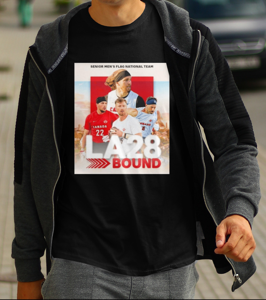 Senior Men's Flag National Team Canada LA28 Bound Canada Football Team Players T-Shirt