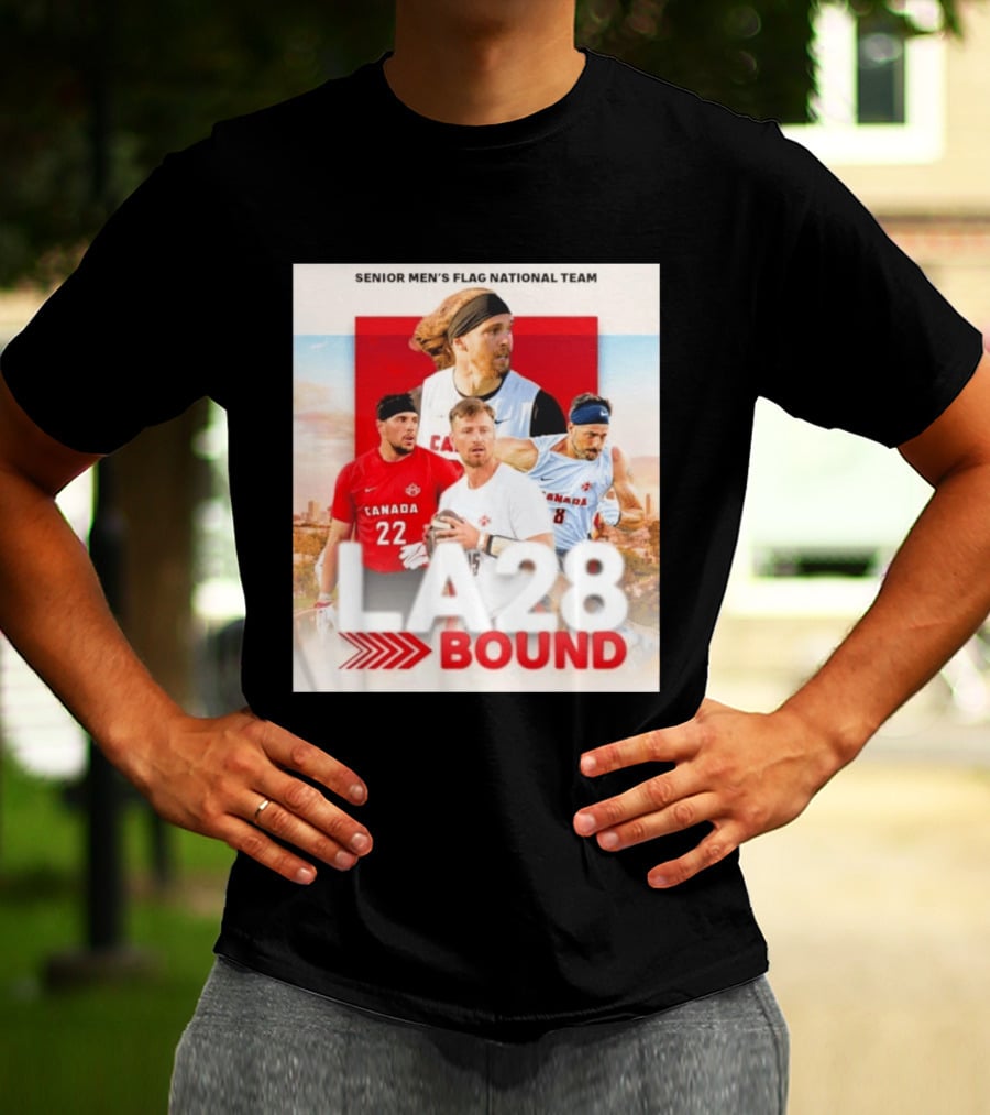 Senior Men's Flag National Team Canada LA28 Bound Canada Football Team Players T-Shirt
