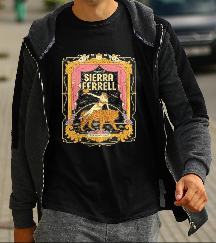 Sierra Ferrell August 15 Birmingham AL 2026 Vintage Circus Tiger T-Shirt