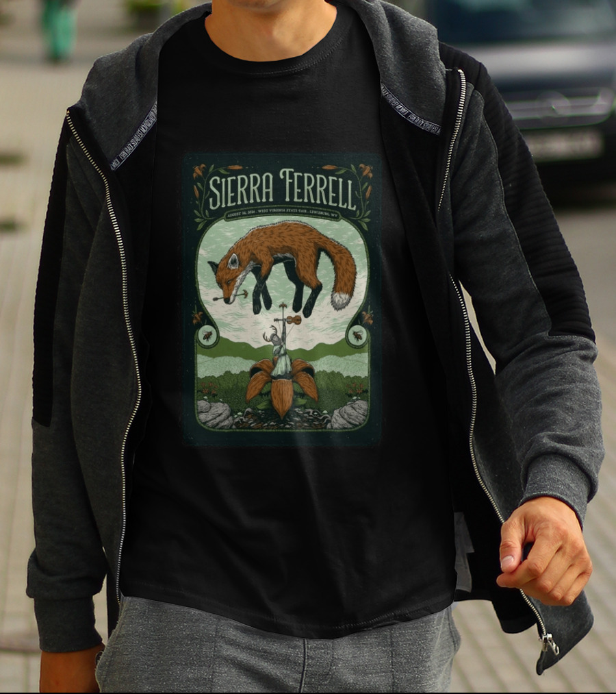 Sierra Ferrell August 16 2026 Lewisburg WV West Virginia State Fair Fox Violin T-Shirt