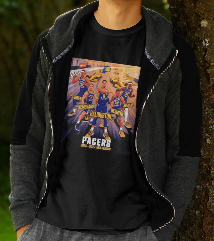 Pacers 2026 2027 NBA Season Haliburton Siakam Turner Nembhard Nesmith Indy Racing T-Shirt