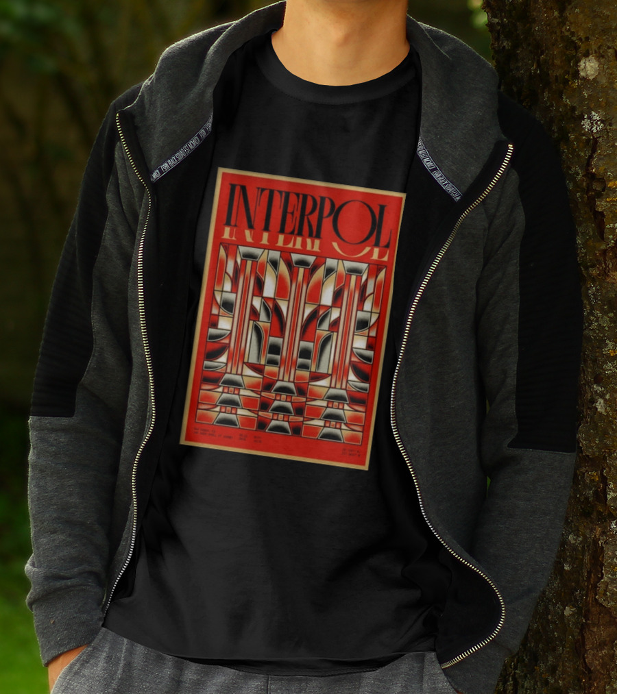 Interpol August 15 2026 San Diego CA Geometric Art Deco Concert T-Shirt