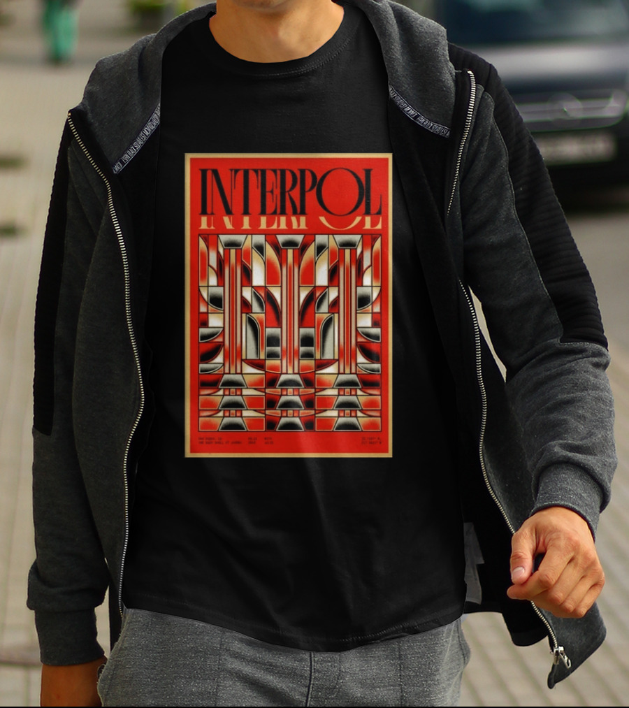 Interpol August 15 2026 San Diego CA Geometric Art Deco Concert T-Shirt