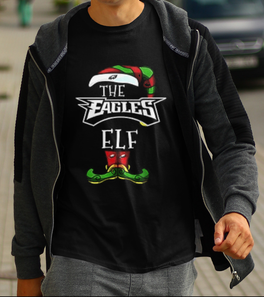 The Eagles Christmas Elf Hat And Mustache T-Shirt