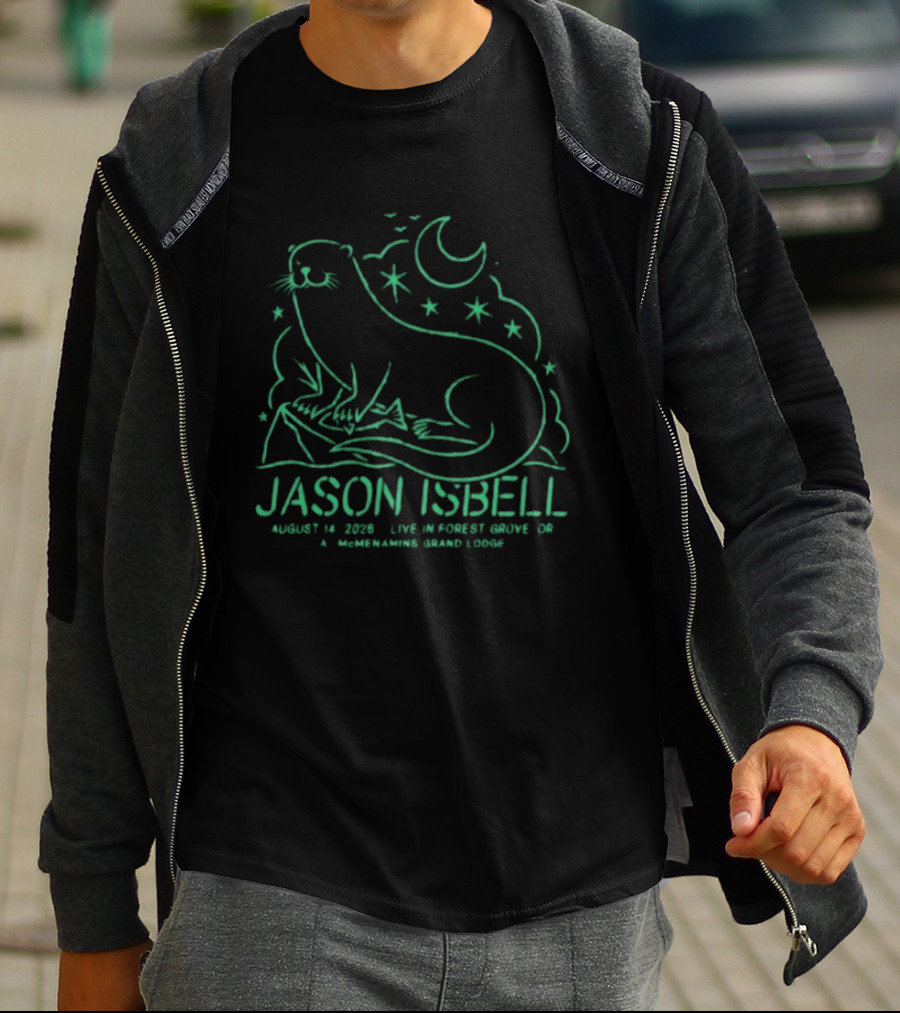 Jason Isbell Live In Forest Grove OR August 14 2026 Grand Lodge Concert Otter And Stars T-Shirt
