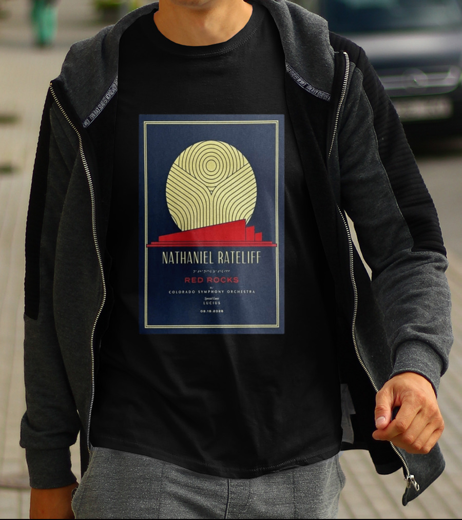 Nathaniel Rateliff Red Rocks Colorado Symphony Orchestra Special Guest Lucius 08.18.2026 T-Shirt