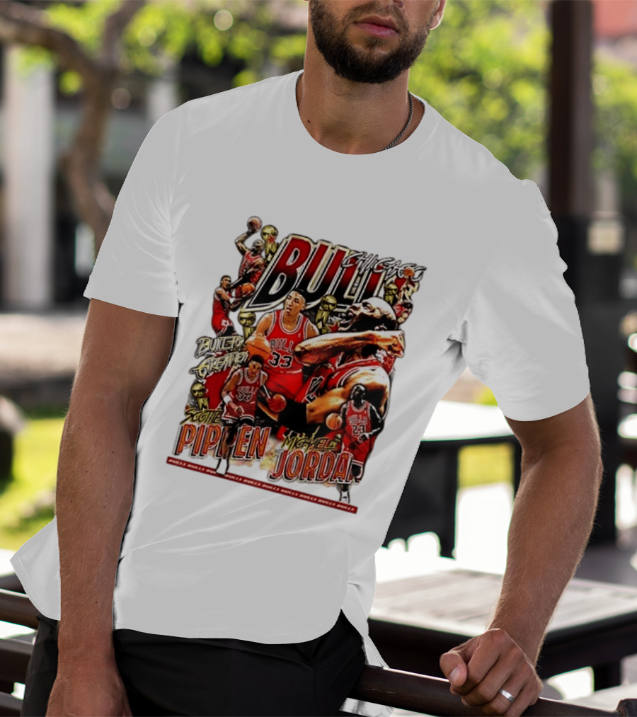 Chicago Bull Machael Jordan X Scotie Pippen Build For Greatness T-Shirt