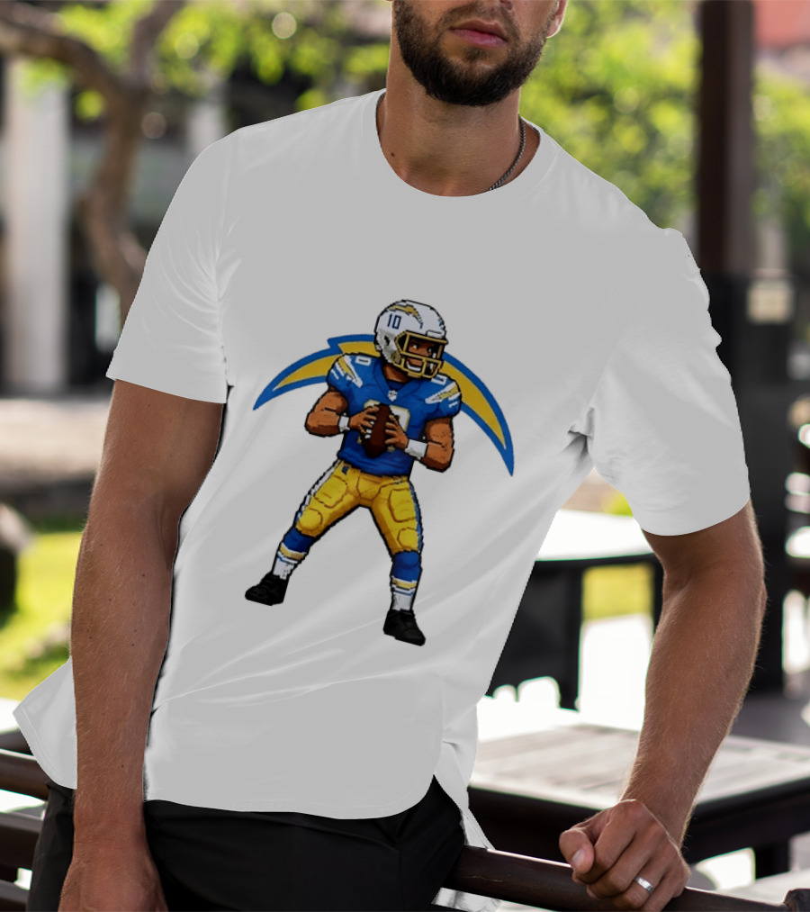 Justin Herbert Los Angeles Chargers Pixel T-Shirt