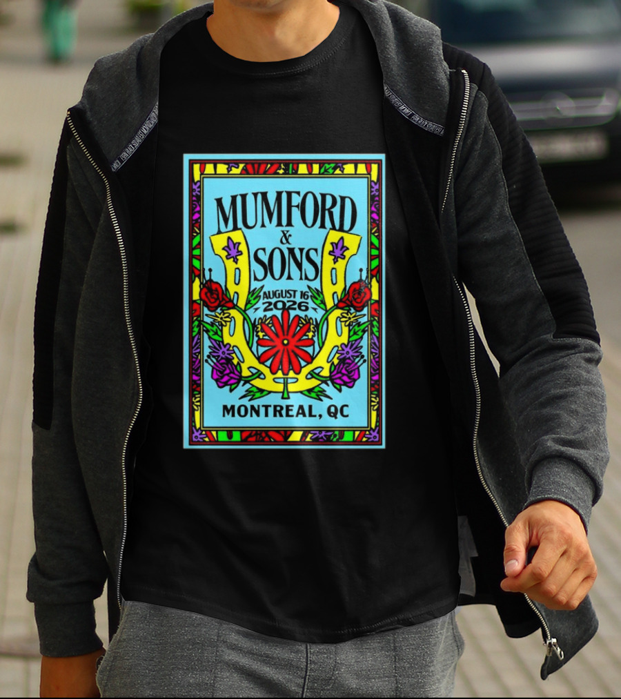 Mumford And Sons August 16 2026 Montreal QC Colorful Floral Concert T-Shirt