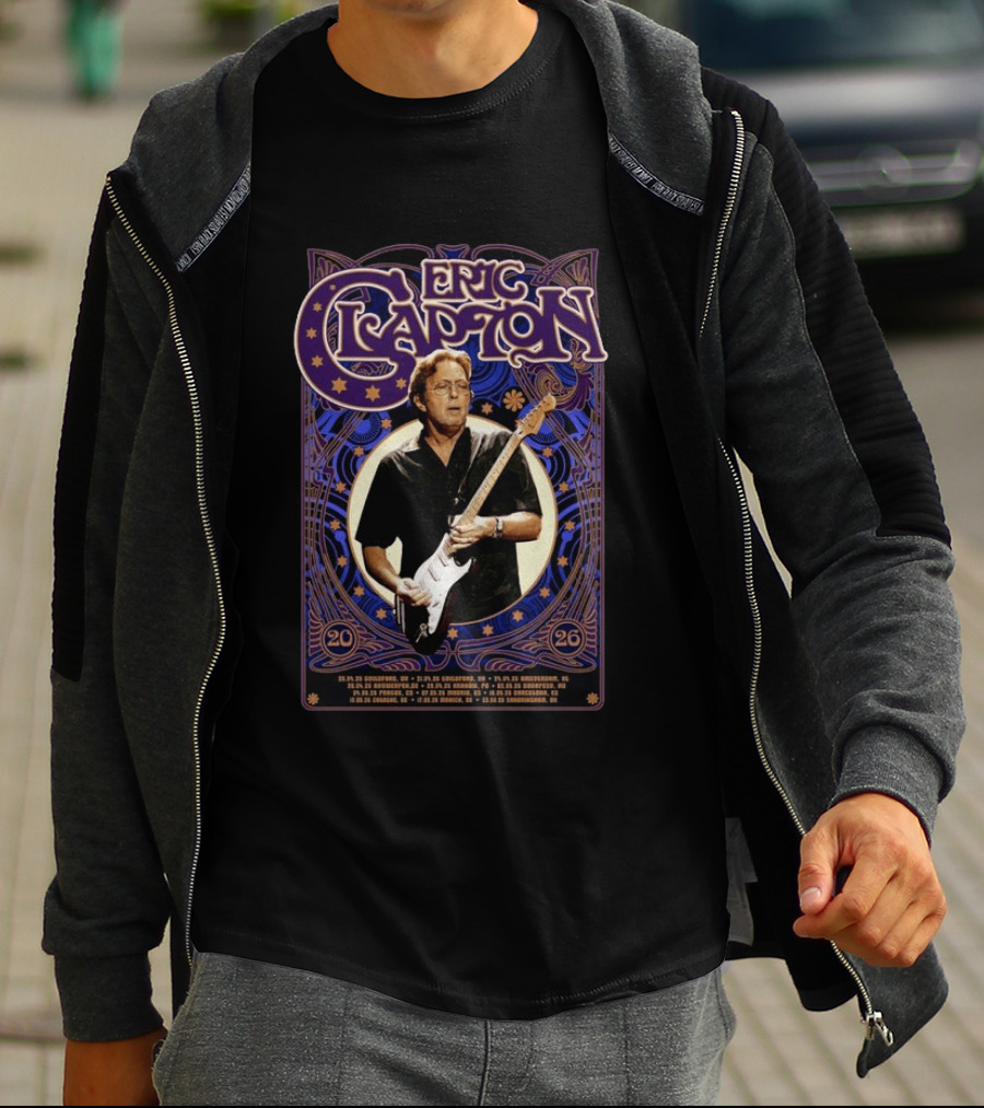 Eric Clapton 2026 Barcelona Spain Tour Concert Dates And Locations T-Shirt
