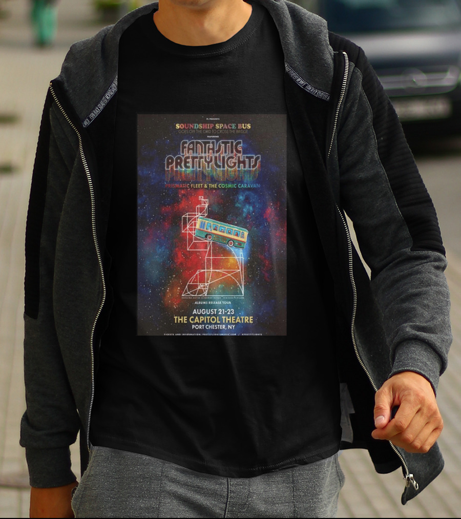ML Soundship Space Bus Fantastic Pretty Lights Prismatic Fleet Cosmic Caravan Albums Release Tour August 21 23 The Capitol Theatre Port Chester NY T-Shirt