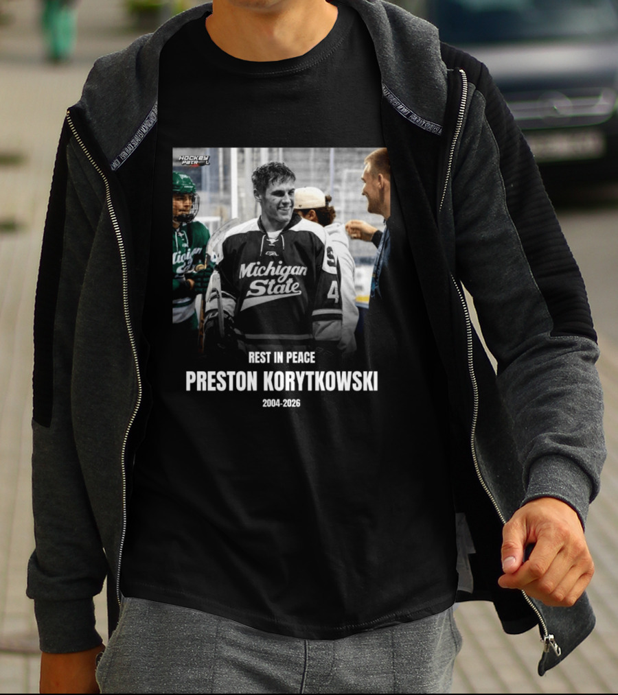Rest In Peace Preston Korytkowski 2004 2026 Michigan State Hockey T-Shirt