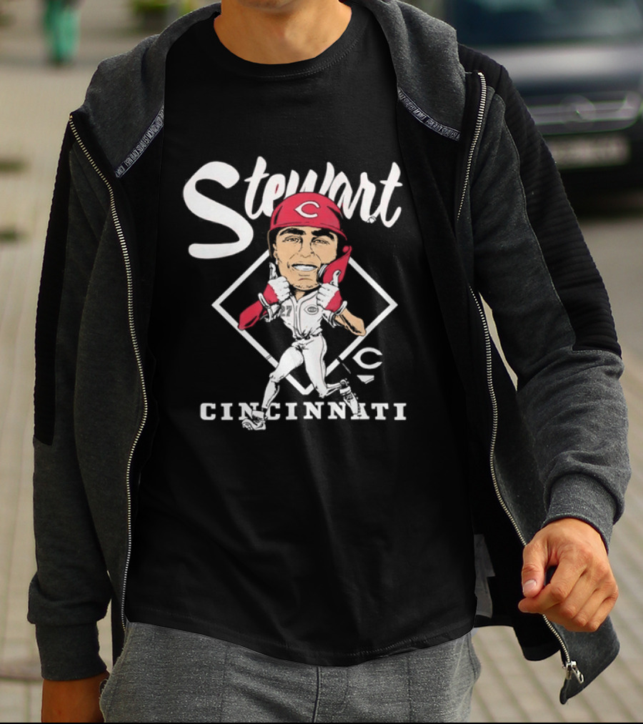 Stewart 27 Cincinnati Reds Caricature MLB T-Shirt