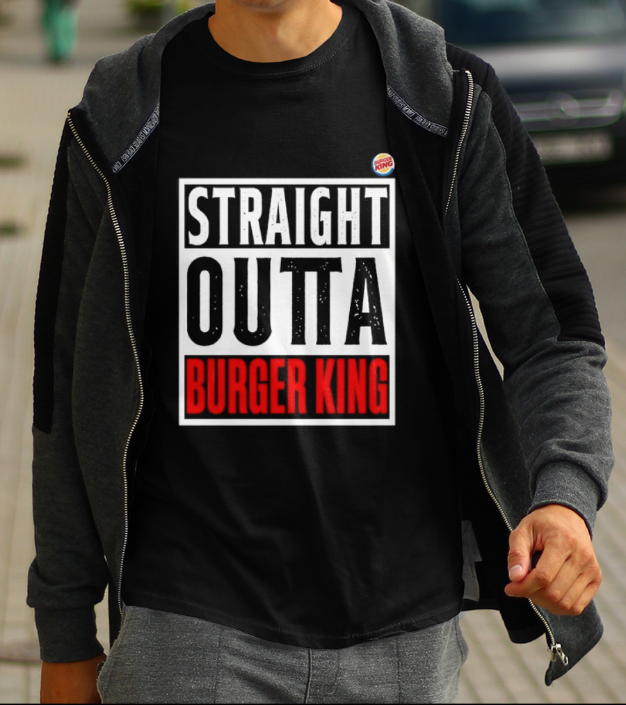 Straight Outta Burger King Fast Food Mockup T-Shirt