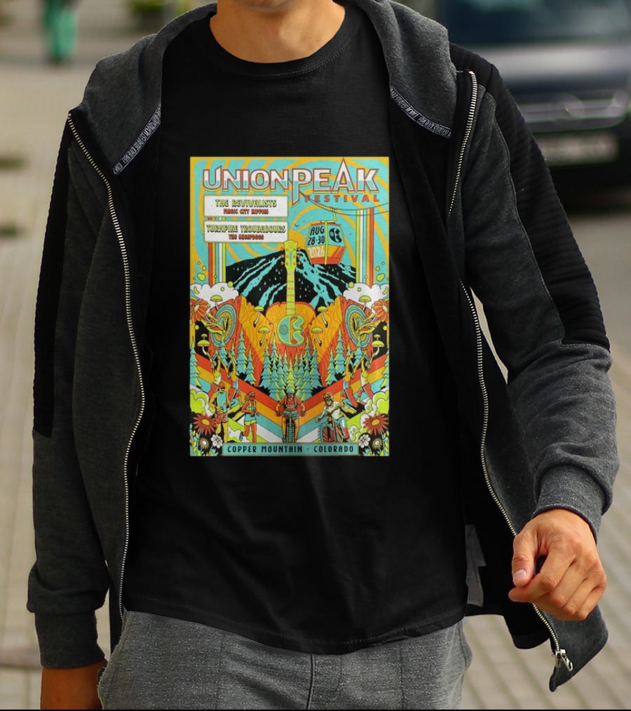 Union Peak Festival 2026 Copper Mountain Colorado Aug 28 30 Featuring The Revivalists Turbo Tweed Troubadours The Disco Biscuits T-Shirt
