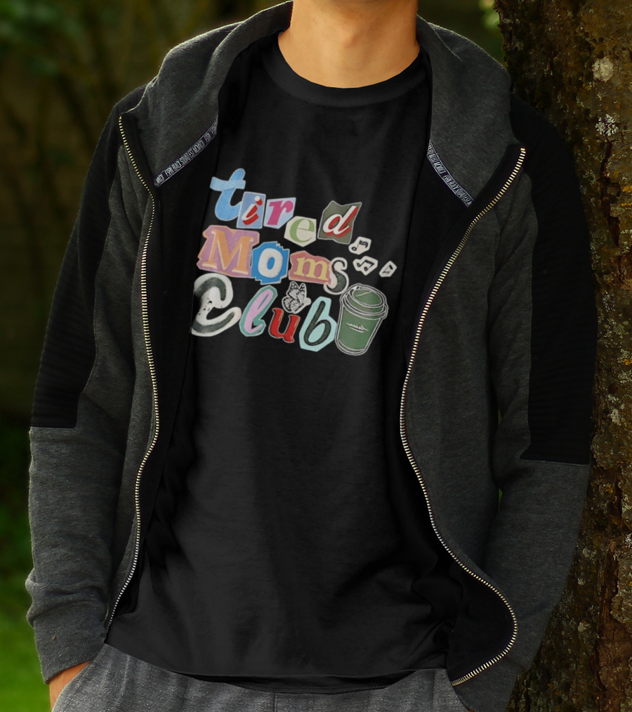 Tired Moms Club Coffee Butterfly T-Shirt